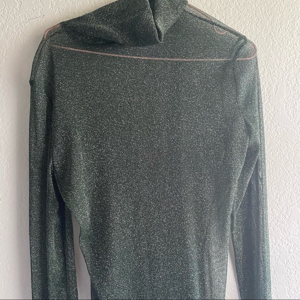 Green glitter mesh Long sleeve